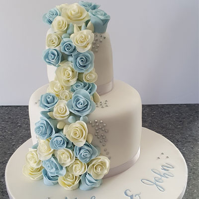 silver wedding anniversary cake