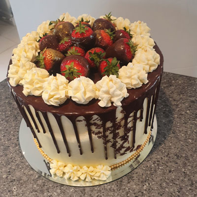 18th birthday chocolate and strawberry cake