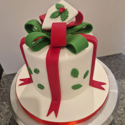 Present Gift Design Christmas Cake