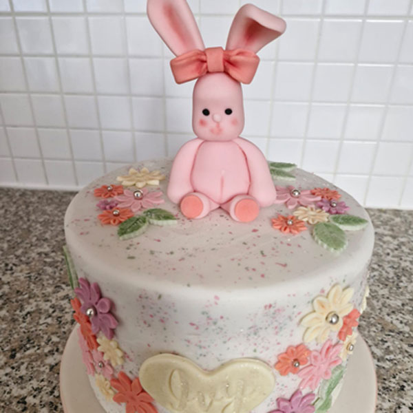 Rabbit birthday cake handmade in Dereham by Amanda Ward